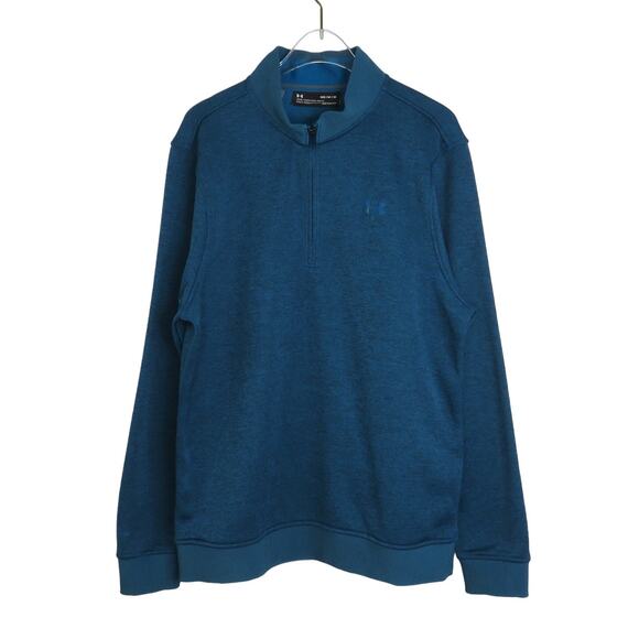 Under Armour Teal Blue Athletic Style Sweater Medium Quarter Zip - Picture 6 of 6